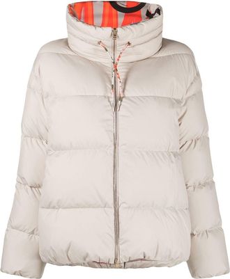 Herno Globe oversize padded bomber jacket - women - Polyester/Feather Down/Recycled Polyester - 44 - Neutrals