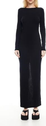 Lioness Muse Open Back Long Sleeve Maxi Dress in Onyx at Nordstrom Rack, Size X-Large