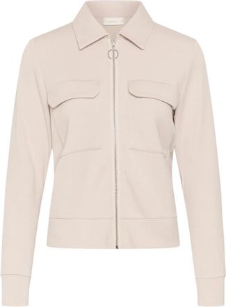 Inwear Beca IW Vest - Dames - Vesten met rits - Beige - M - Polyester - Hoodies & sweatvesten