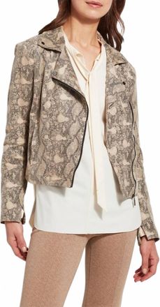 Lyss&eacute; Foil Moto Jacket In Beige