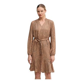 Marc Aurel Viscose Shirt Dress - Dames - Korte kleedjes - Bruin - M - Kleedjes