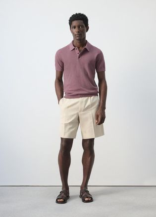 Mango Polo maglia sottile microtexture prugna - Uomo - XXL - MANGO MAN