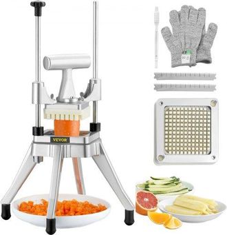 OEM Kartoffelschneider Pommes Frites Schneider 1/4 Zoll, Frittenschneider Gem&uuml;seschneider Kommerzieller Zerkleinerer Obstschneidemaschine Mit 2 Ersatzklin