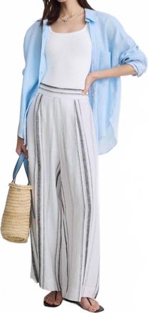 Fifteen Twenty Vivienne Wide Leg Pants In White Black Stripe