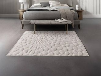 Vente-Unique 100% Wool Hand-Tufted Pebble Effect Relief Rug - 63 X 230 Cm - Ivory | Size: 160 cm x 230 cm