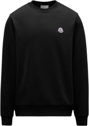 Moncler Katoenen Crew Neck Sweatshirt - Heren - Sweatshirts - Zwart - S - Katoen - Hoodies & sweatvesten