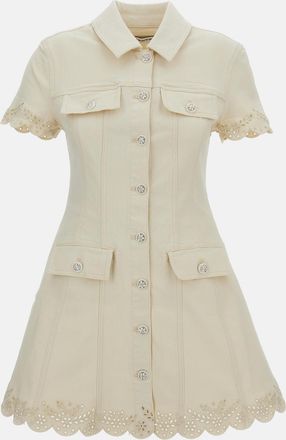 Self Portrait Mini Abito Denim Broderie