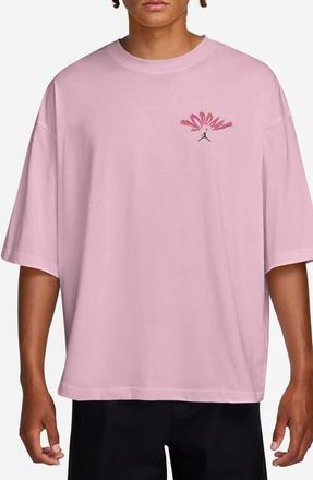 Nike Jordan Flight Oversize Cotton Graphic T-Shirt in Iced Carmine/black at Nordstrom, Size Xx-Large