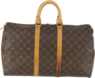 Louis Vuitton Pre-owned Weekend Bags, female, Brown, Size: ONE SIZE Pre-owned Monogram Keepall Travel Bag