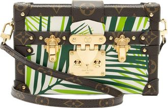 Louis Vuitton Brown Monogram Canvas Palm Petite Malle Bag (Authentic Pre- Loved)