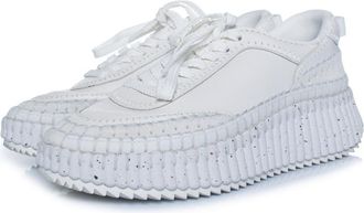 Chlo&eacute; Chloe, Nama leren platform sneakers met stiksels