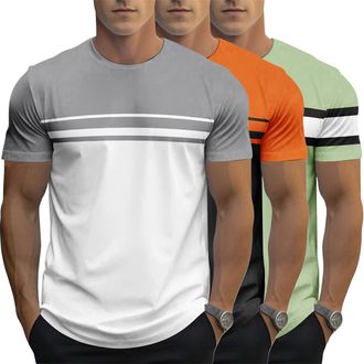 Generic 3Pack Mens T-Shirts Short Sleeve Pocket Tee Shirt Casual Crew Neck Moisture Wicking Soft Basic T Shirts (UK, Alpha, M, Regular, Regular, 5)
