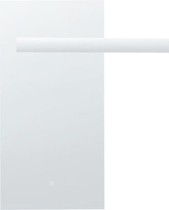 Beliani Espejo De Pared Con Led Moderno Rectangular Para Dormitorio Y Ba&ntilde;o 50 X 100 Cm Cm Plateado Maux