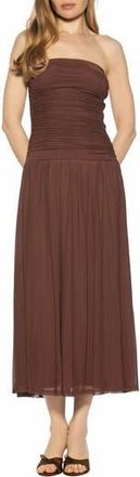 Alexia Admor Seraphina Strapless Midi Dress in Brown at Nordstrom Rack, Size X-Large