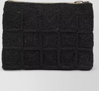 Ibeliv square pattern clutch bag textured wrist strap