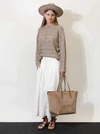 Brunello Cucinelli Womens Skirt Viscose-Linen White