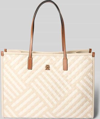 Tommy Hilfiger Henkeltasche mit Webmuster in Ecru, Gr&ouml;&szlig;e 1