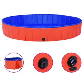 vidaXL Piscina Plegable Para Perros Vidaxl, Color Rojo, 200x30 Cm, Pvc