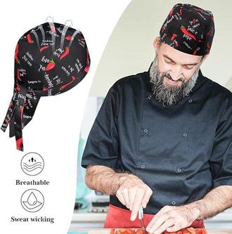 OEM Juego De 3 Gorros De Chef Creativos Con Diferentes Estampados: Gorros De Trabajo C&oacute;modos Y Transpirables Para El Personal De Cocina