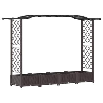 vidaXL Cama Elevada Con Trellis Y Techo Marr&oacute;n 207 X 40 X 126 Cm Pp Vidaxl