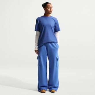 Nike Womens Nike Sportswear Phoenix Fleece Cargo Sweatpants in Blue | IM7488-460