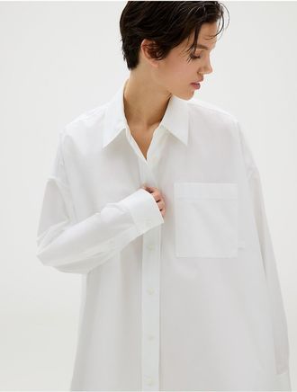Calvin Klein Jeans Calvin Klein Womens Poplin Relaxed Shirt Dress - White - XS