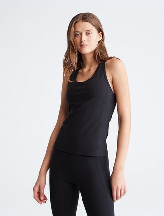 Calvin Klein Womens Performance Embrace Low Impact Racerback Tank Top - Black - XL