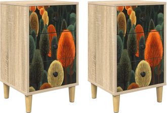 vidaXL Mesa De Noche Bonn 2 Uds. Roble Sonoma 36 X 33 X 60 Cm Vidaxl