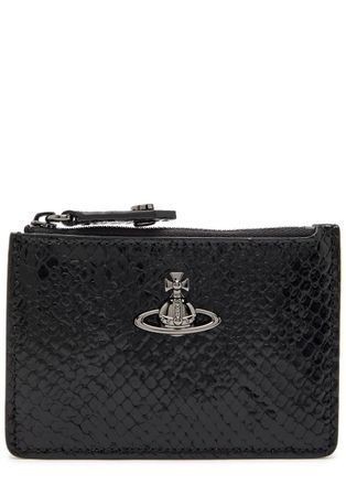 Vivienne Westwood Snake-effect Leather Card Holder - Black - One Size