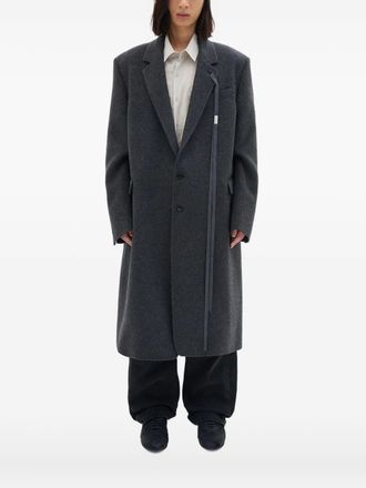 Ann Demeulemeester Viv single-breasted coat - men - Virgin Wool/Nylon - 46 - Grey