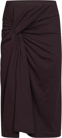 Dries Van Noten Midi Rok - Dames - Midirokken - Paars - L - Katoen - Rokken