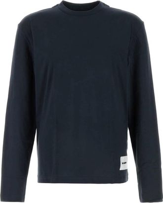 Jil Sander Long Sleeve T-Shirts, male, Blue, XL, Colorful Cotton T-Shirt Set