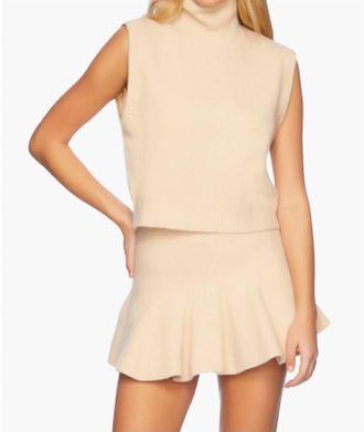 Susana Monaco Mapache Flare Sweater Miniskirt In Belgian Creme