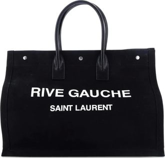 Saint Laurent Rive Gauche Shopper Camo Canvas Large tote bag - Zwart