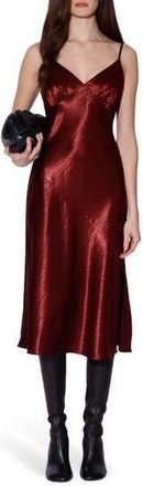 Walter Baker Bristol Bias Cut Satin Slipdress in Burgundy at Nordstrom Rack, Size 10