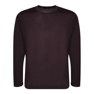 Dell'Oglio Truien & Vesten, Heren, Rood, M, Wol, Rondgebreide trui