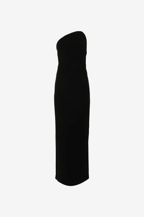Solace London Langes asymmetrisches Bustierkleid aus Cr&ecirc;pe The Eve
