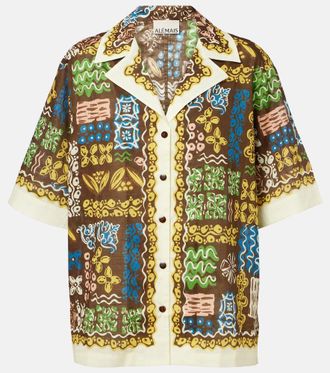 Alemais Al&eacute;mais Minnie printed cotton bowling shirt