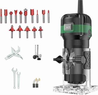 OEM Fresadora El&eacute;ctrica De 800 W, Para Carpinter&iacute;a, Corte Manual, Con 15 Brocas De 6,35 Mm