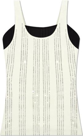 The Attico Top met dubbele laag - Dames - Tops zonder mouwen - Beige - XS - Katoen - Tops