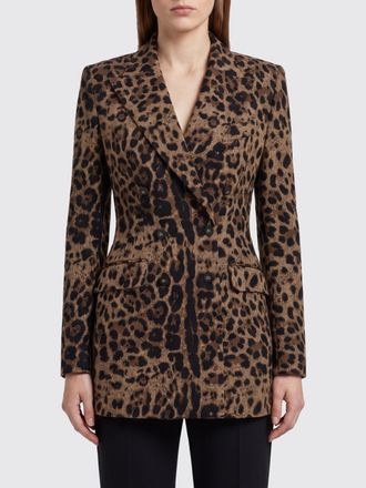 Dolce & Gabbana Blazer a doppiopetto in viscosa animalier