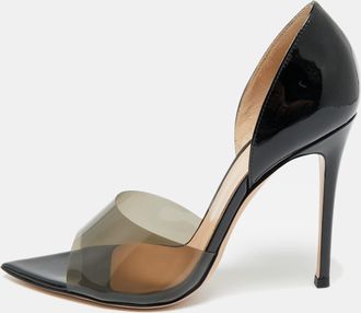 Gianvito Rossi Black Pvc And Patent Leather Bree Pumps