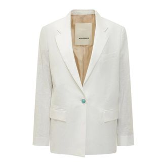 A Paper Kid Blazers, female, White, Size: 2XS Linnen Jacket
