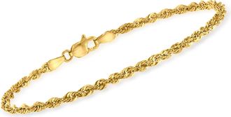 Ross-Simons 14kt Yellow Gold 2.6mm Rope-Chain Bracelet