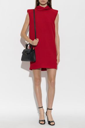 Valentino Garavani Silk Dress With Pockets, Womens, Red