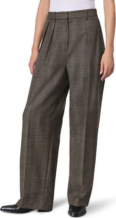 Rag & Bone Francine Plaid Virgin Wool Pants in Brownplaid at Nordstrom Rack, Size 16