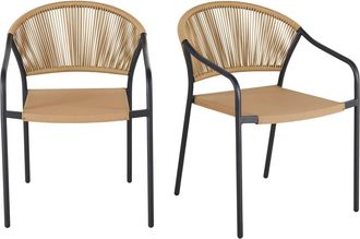 Maisons du monde Set de 2 sillas profesionales de acero gris marengo y beige