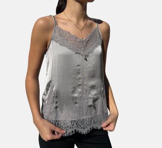 Oui Cami Lace Top In Grey