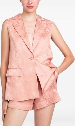 Twin-Set Gilet monopetto con stampa - Rosa