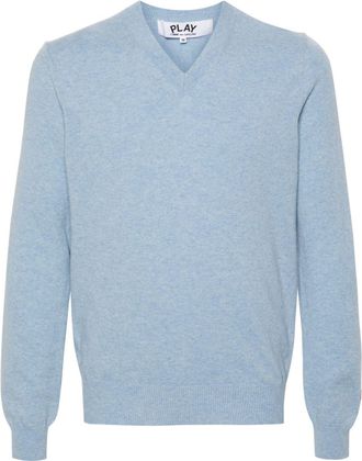 Comme Des Garçons Maglione con applicazione - Blu